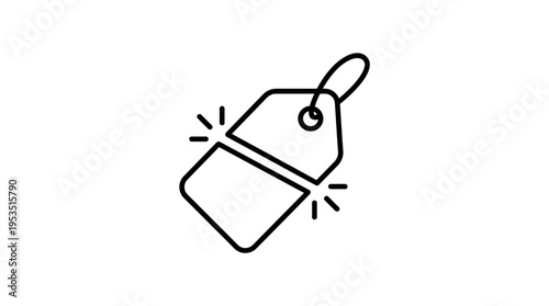 Broken Price Tag Icon Representing a Discount