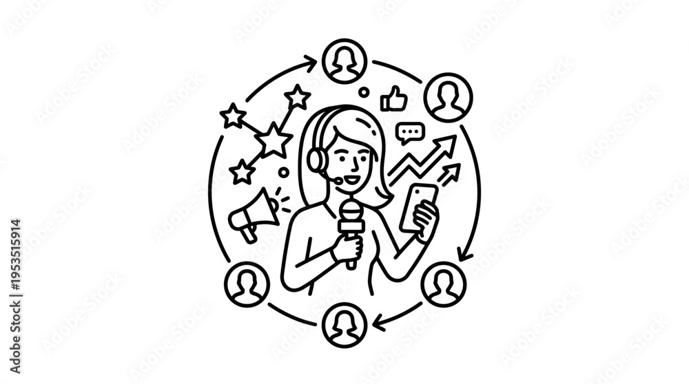 Fototapeta premium Customer Service Representative in a Marketing Ecosystem