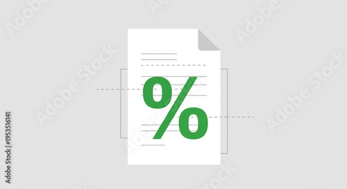 Percentage Symbol on Document Paper, Financial Report, Business Growth