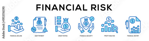 blue - Financial Risk web banner vector illustration concept