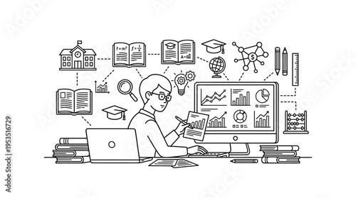 Education and Analytics Research and Learning Concept