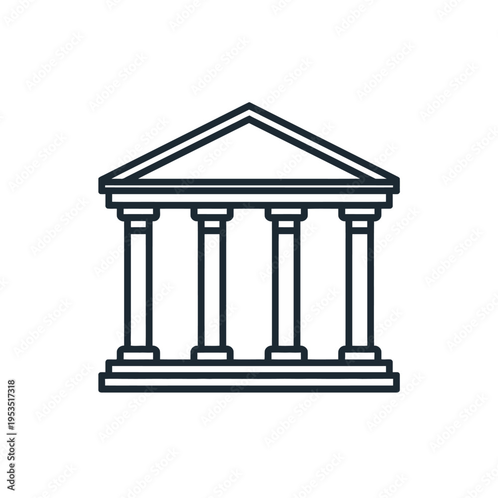 Fototapeta premium Ancient Greek marble column illustration with classical architectural style