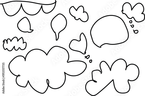 A collection of various cartoon style cloud shapes