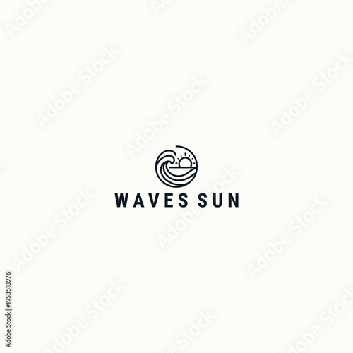 Wave sun logo style icon design template vector illustration Free Download Wave sun logo style icon design template vector illustration - GFXLoad