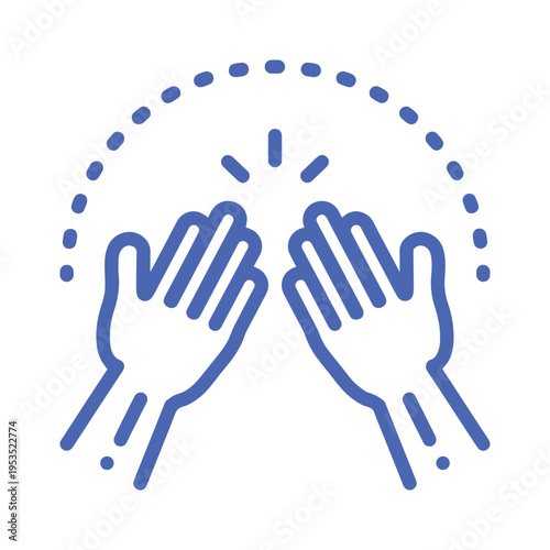 Colored Hands Amen Vector Icon