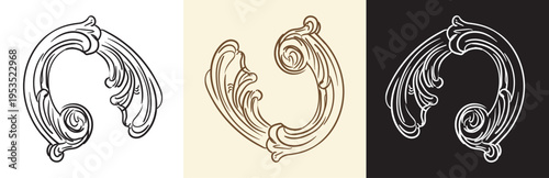 Set of engraving vintage design elements vector back illustration