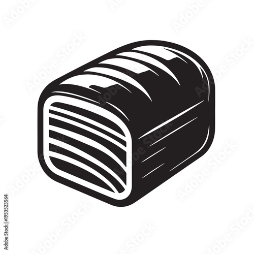 Black Meatloaf  Silhouette Vector, High Quality Illustration on White Background
