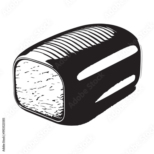 Black Meatloaf  Silhouette Vector, High Quality Illustration on White Background