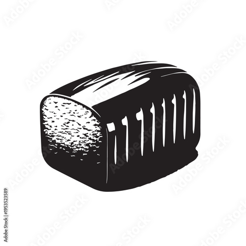 Black Meatloaf  Silhouette Vector, High Quality Illustration on White Background