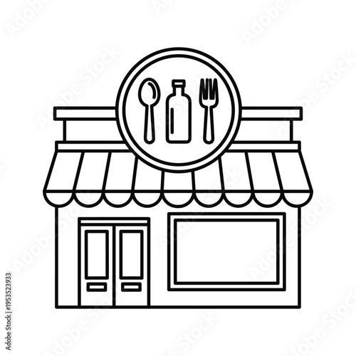 Restaurant or Cafe Storefront Icon