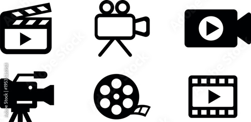 Collection of film and video production icons