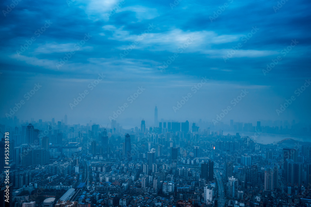 Fototapeta premium New York City Skyline from Above - Aerial Manhattan Cityscape