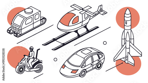 Isometric Transportation Icons Set Modern Vehicle Collection for Logistics Web Design and Future Mobility Projects