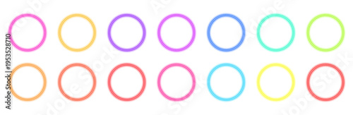 Vibrant neon circular halo with glowing gradient, smooth lines and dynamic light vector