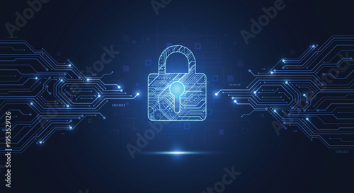 Premium artificial intelligence security digital concept. Abstract technology background protect system innovation for business. Vector illustration