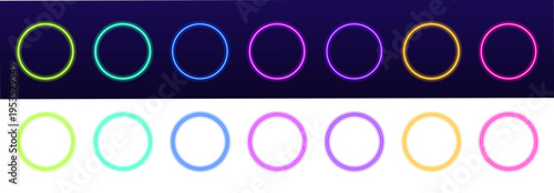 Luminous neon circle with glowing highlights, smooth transitions and vibrant glow vector