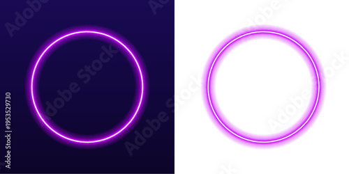 Neon glowing halo with smooth gradient, luminous edges and circular light flow vector
