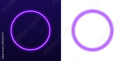 Vibrant neon circle with glowing gradient, smooth curves and luminous highlights vector