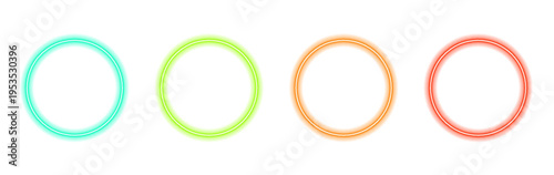 Multicolor neon ring with luminous gradient, smooth edges and glowing circular form vector