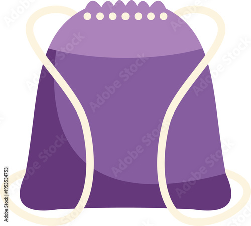 Purple drawstring bag ready for holding sport or school items
