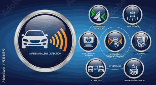 Advanced vehicle safety features technology.