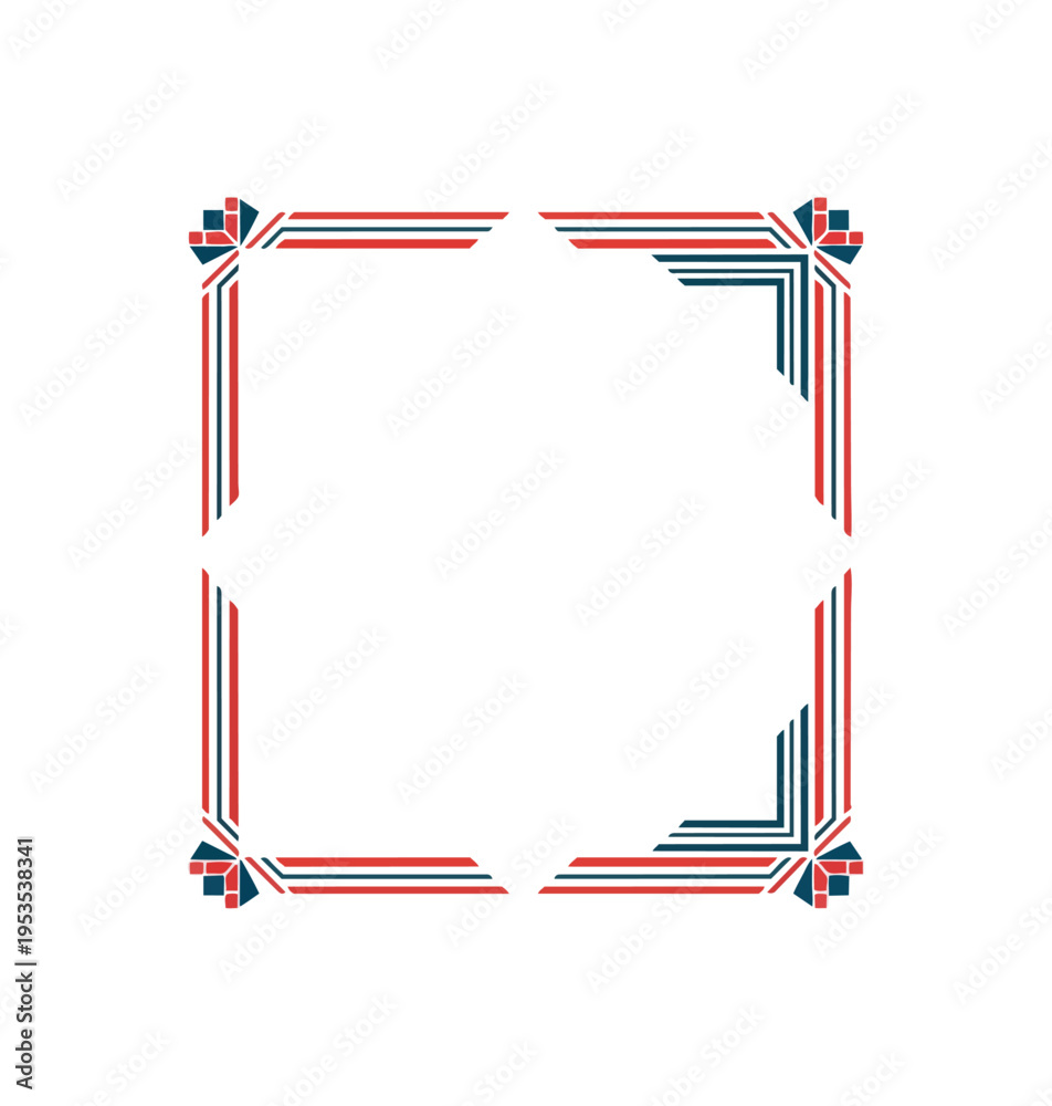 Obraz premium Geometric frame design with decorative elements on dark background