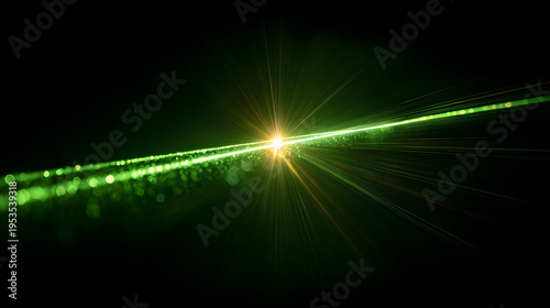 green glowing light on black background	
