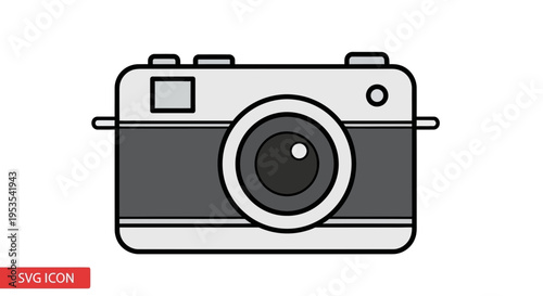Retro Camera Icon Vector Illustration - Vintage Photography Equipment