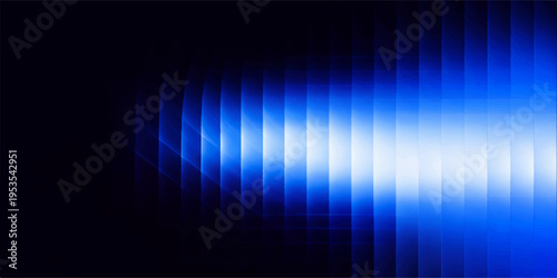 Abstract an image showing an illuminated blue light effect on the left side of a dark background with a striking visual display of modern design.