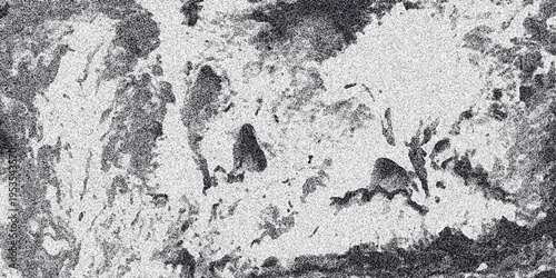 Abstract monochrome textured background with irregular organic shapes and a grainy effect, providing a unique visual element for digital art and graphic design applications