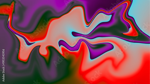 Abstract colorful swirl of red purple green blue pink hues blended in dynamic wave motion vibrant background for digital artwork