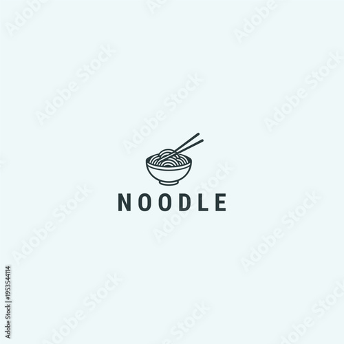 Noodle logo design template vector illustration