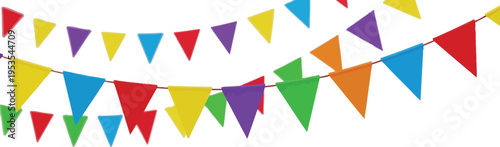 Colorful triangle bunting flags hanging