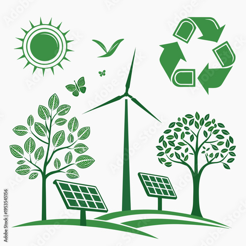 Renewable energy sources with recycling concept