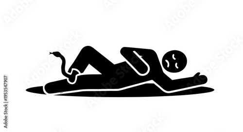 A black silhouette vector illustration of a fashion beauty woman performing yoga at the beach near water