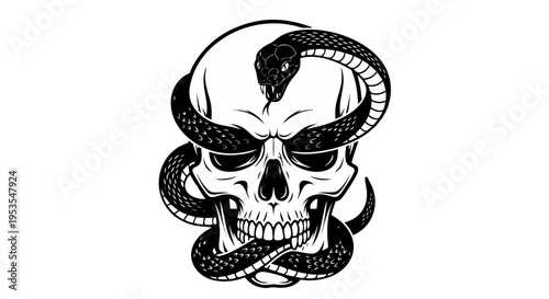 A spooky black vector illustration of a human skull and crossbones isolated on white, featuring a gothic horror design perfect for a scary pirate tattoo or Halloween death symbol