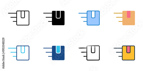 Delivery icons set multiple style collection. Editable stroke 
