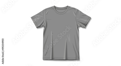 Blank Grey T-Shirt Mockup Template Casual Apparel Garment Vector Illustration