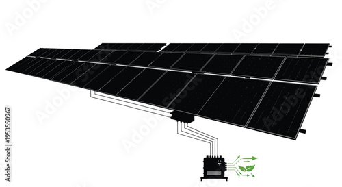 Modern solar power generation vector illustration showing renewable energy technology and sustainable design.