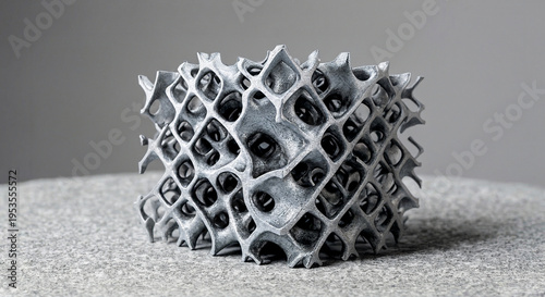 Wallpaper Mural Complex Metallic Geometric Scaffold with Granular Surface Texture Macro Torontodigital.ca