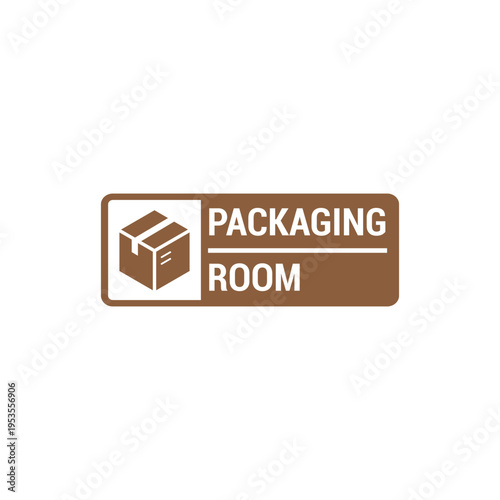 vector design of packaging room sign