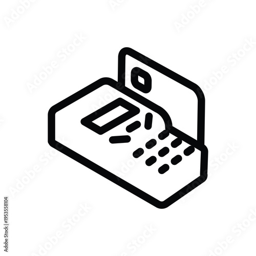 credit card swipe on edc outline icon vector design good for web or mobile app