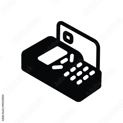credit card swipe on edc solid icon vector design good for web or mobile app