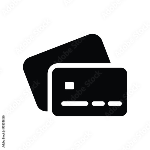 credit card sign solid icon vector design good for web or mobile app