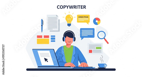 Copywriter at Work - Crafting Compelling Content with Focus and Creativity.