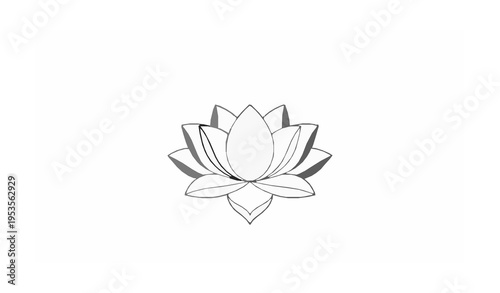 Minimal lotus flower line art vector for Vesak Day with spiritual outline design isolated on white background