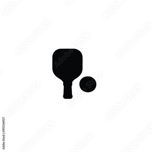 Pickleball Racket and Ball Line Icon Vector.eps