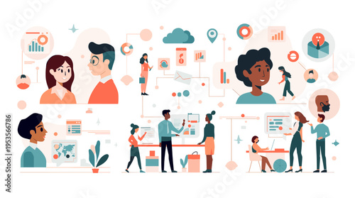 A calming, minimalist image featuring teal and coral geometric shapes. Perfect for backgrounds, website design, or conveying a sense of modern simplic