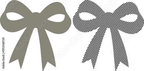 Vector bow tie icon collection in solid and textured vector styles