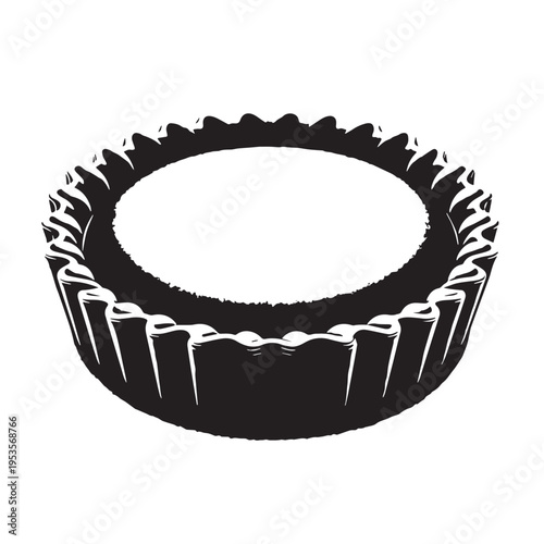 Black Quiche Silhouette Vector, High Quality Illustration on White Background